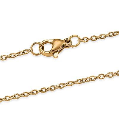 Lapis Lazuli and Austrian Crystal 35.00 ctw Pendant in Goldtone with ION Plated YG Stainless Steel Necklace 20 Inches