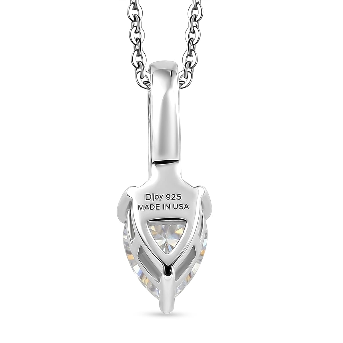D'Joy White Topaz 2.10 ctw Set of 5 Radiant Fan Pendants Necklace in Rhodium Over Sterling Silver 20 Inches 