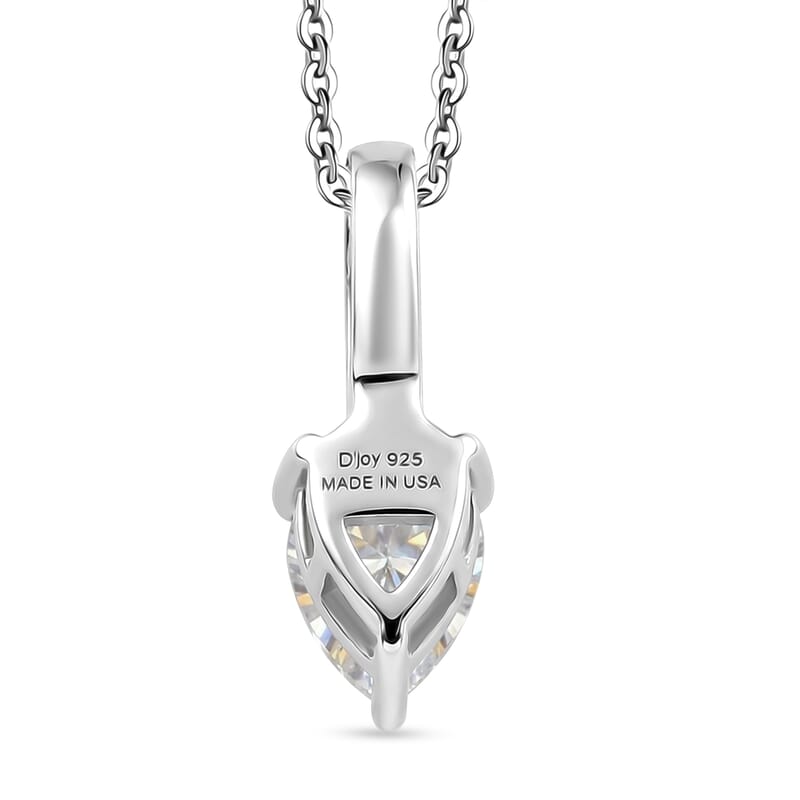 D'Joy White Topaz 2.10 ctw Set of 5 Radiant Fan Pendants Necklace in Rhodium Over Sterling Silver 20 Inches