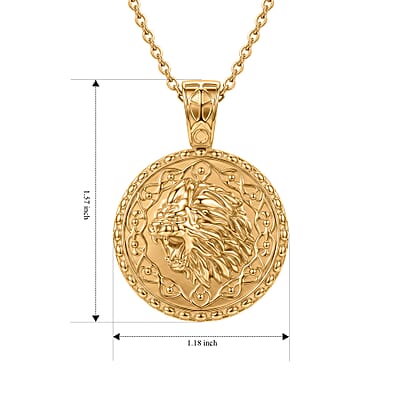 EverTrue Bronzella Collection Pendant in 18K YG Plated Bronze with ION Plated YG Stainless Steel Necklace (20 Inches)