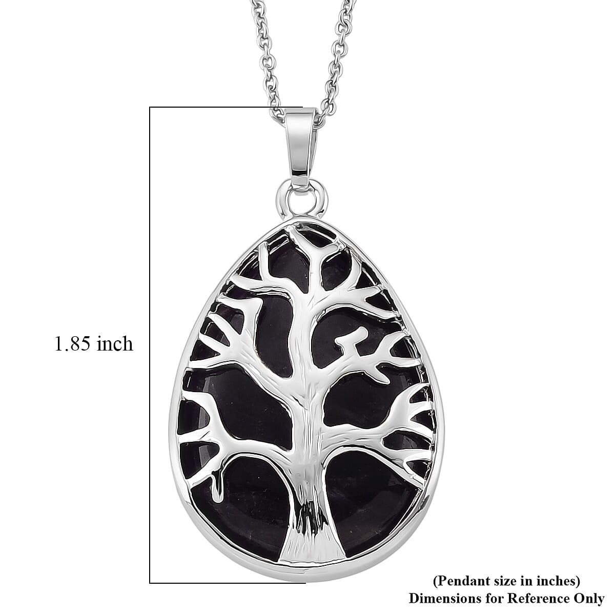 African Amethyst 45.00 ctw Pendant in Silvertone with Stainless Steel Necklace 20 Inches