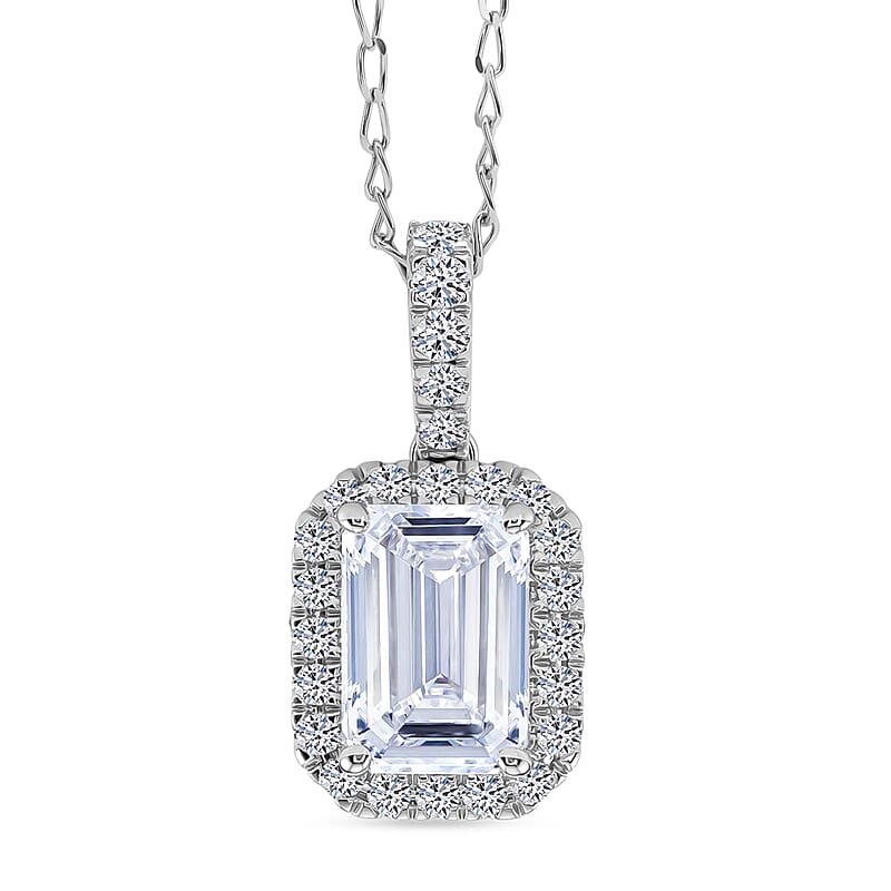 Luxuriant Lab Grown Diamond E-F VS 2.35 ctw Iconic Halo Pendant Necklace in 950 Platinum 4.95 Grams 20 Inches