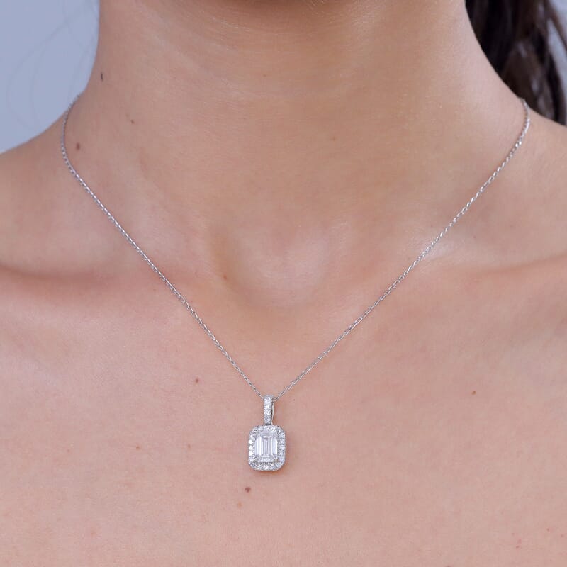 Luxuriant Lab Grown Diamond E-F VS 2.35 ctw Iconic Halo Pendant Necklace in 950 Platinum 4.95 Grams 20 Inches