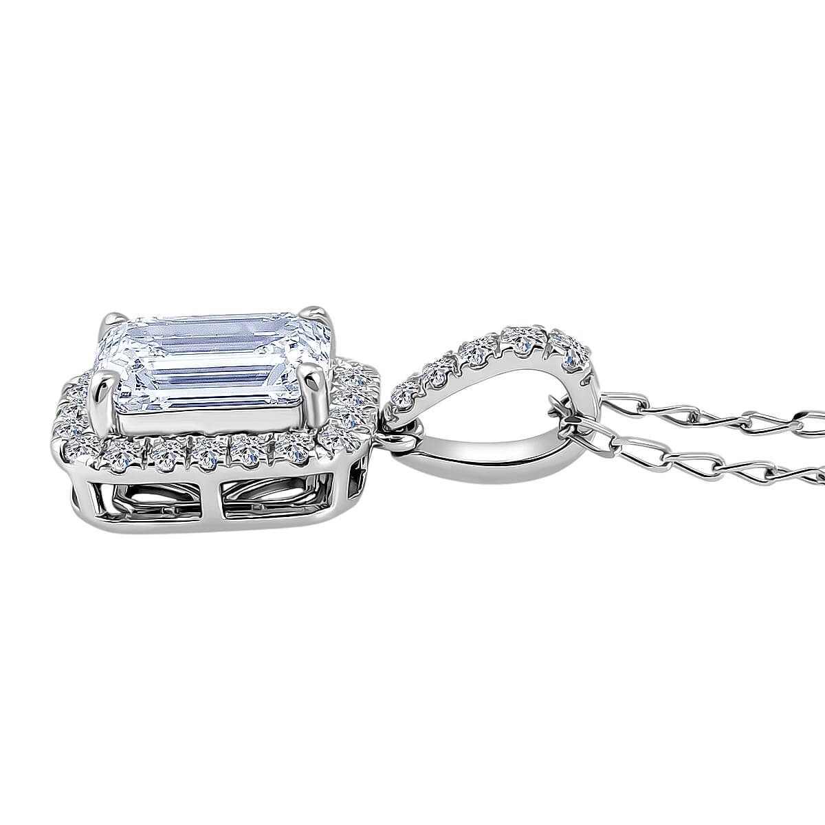 Luxuriant Lab Grown Diamond E-F VS 2.35 ctw Iconic Halo Pendant Necklace in 950 Platinum 4.95 Grams 20 Inches