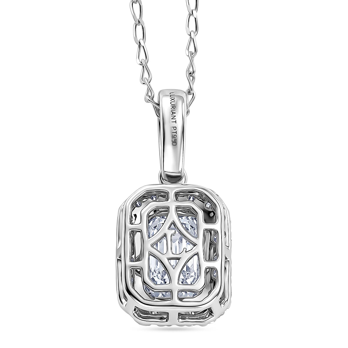 Luxuriant Lab Grown Diamond E-F VS 2.35 ctw Iconic Halo Pendant Necklace in 950 Platinum 4.95 Grams 20 Inches