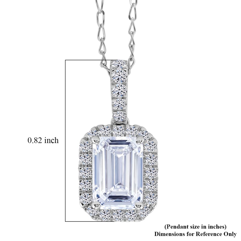 Luxuriant Lab Grown Diamond E-F VS 2.35 ctw Iconic Halo Pendant Necklace in 950 Platinum 4.95 Grams 20 Inches