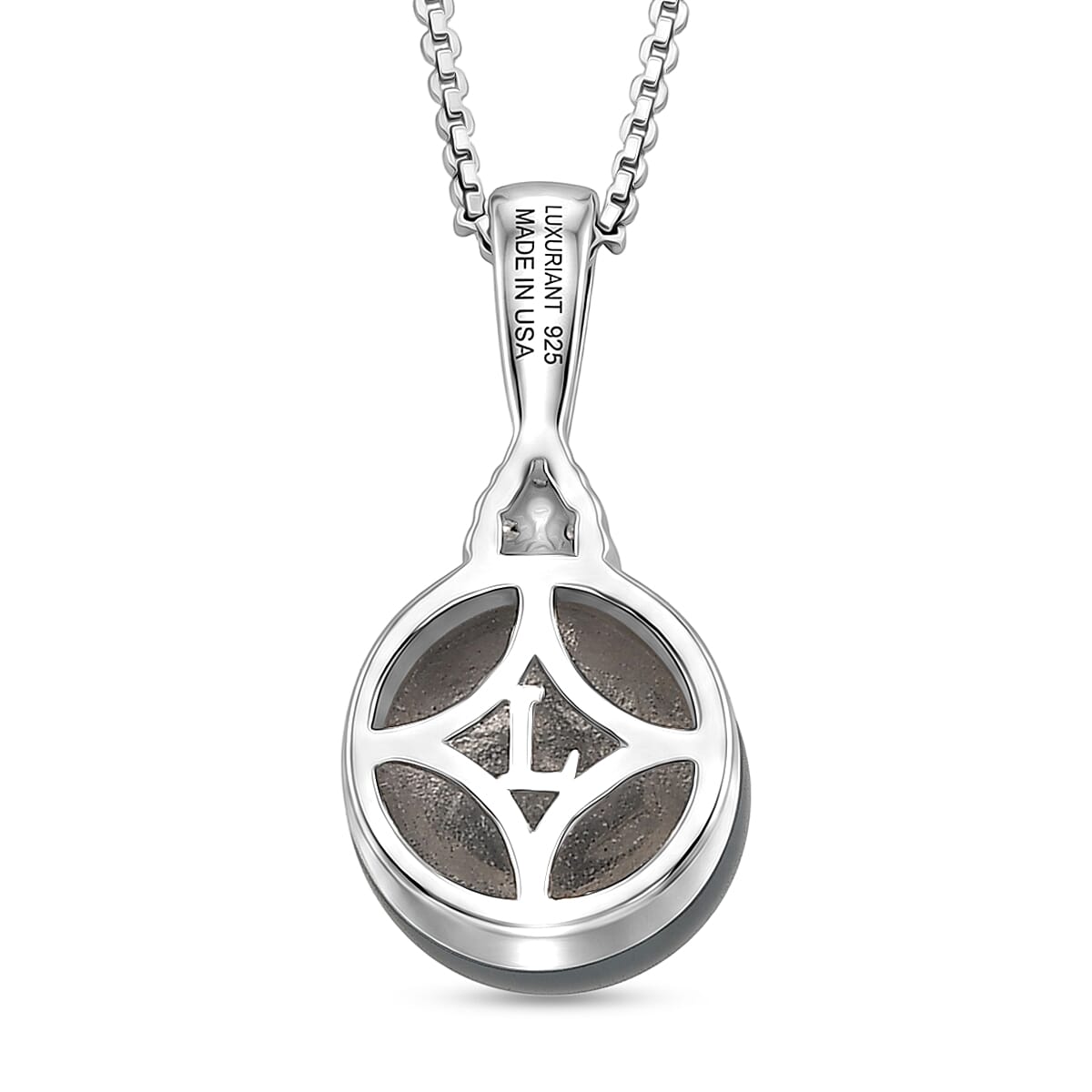 Premium Tahitian Pearl and Luxuriant Lab Grown Diamond G-H SI 0.40 ctw Celestial Orbit Pendant Necklace in Rhodium Over Sterling Silver 20 Inches