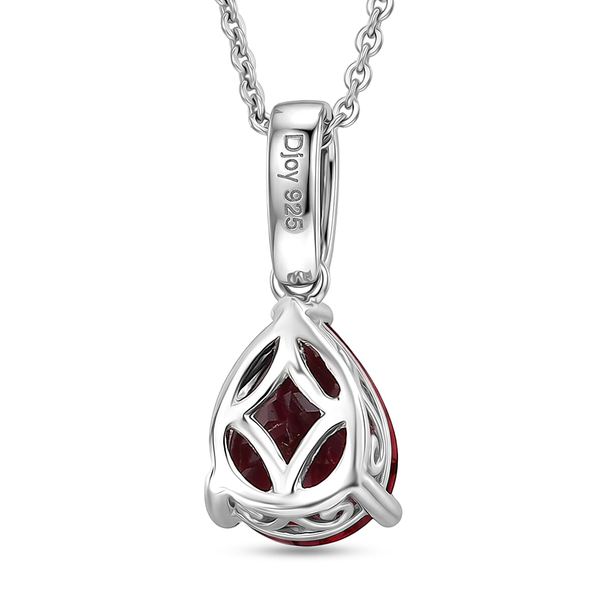 D'Joy Premium Orissa Rhodolite Garnet and White Zircon 2.00 ctw Pendant Necklace in Rhodium Over Sterling Silver 20 Inches  image number 4