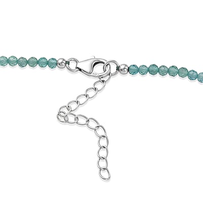 D'Joy Indian Artisan Crafted Premium Larimar, Multi Gemstone Pendant with Beaded Necklace (20 Inches) in Sterling Silver 45.40 ctw