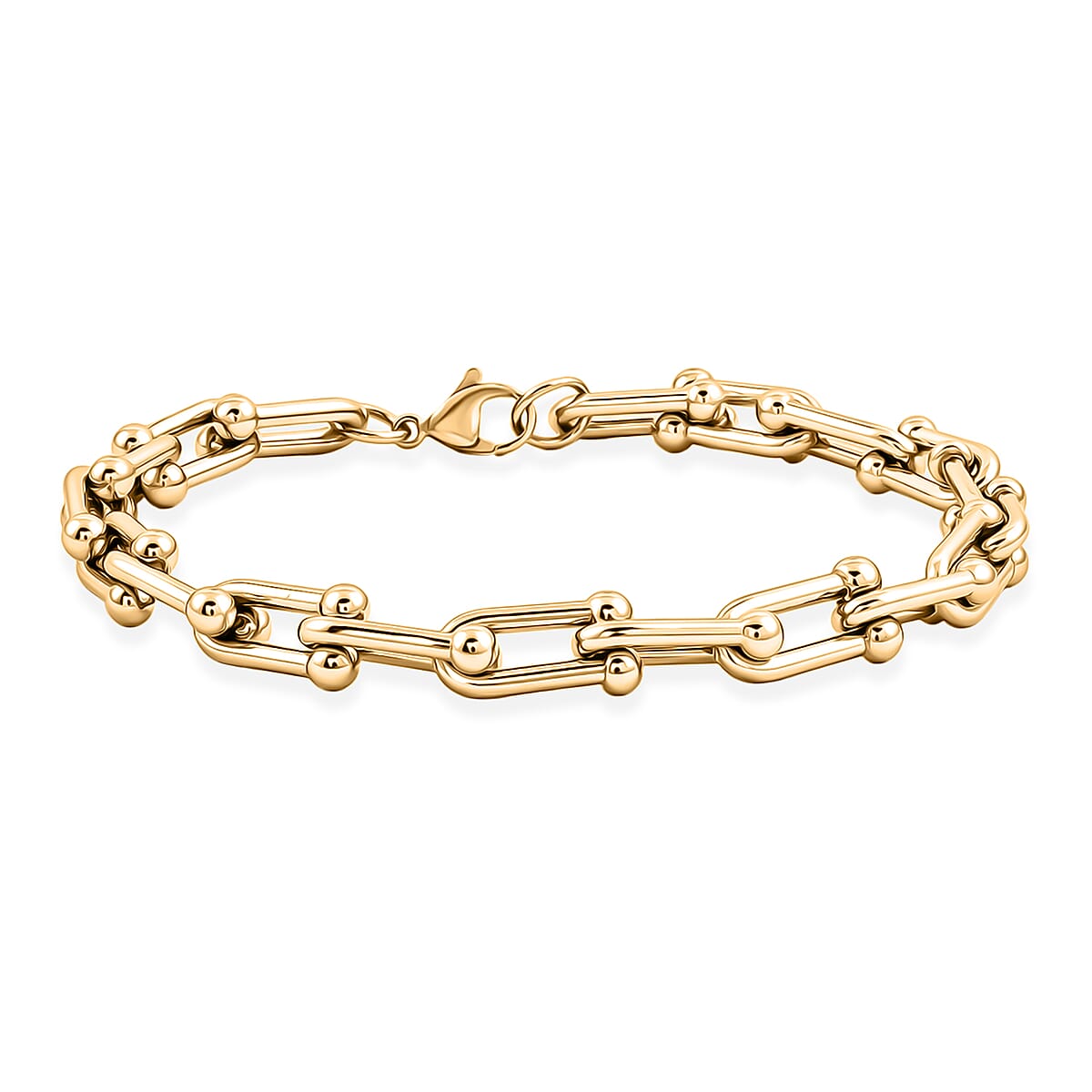 U Link Chain Bracelet (8.50 In) and Necklace 24 Inches in ION Plated YG Stainless Steel image number 5