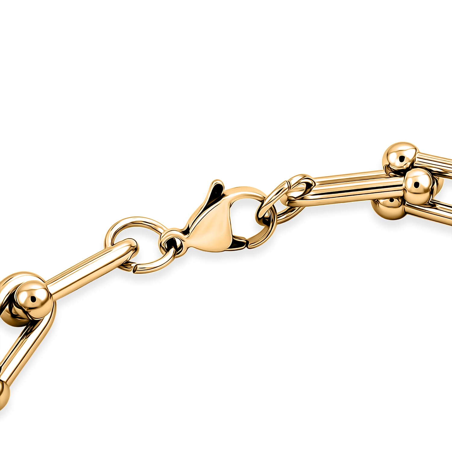 U Link Chain Bracelet (8.50 In) and Necklace 24 Inches in ION Plated YG Stainless Steel