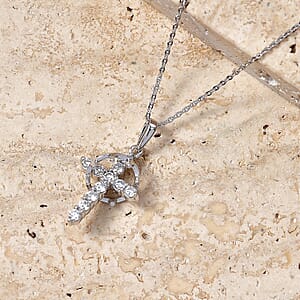 Luxuriant Lab Grown Diamond G-H SI 0.50 ctw Pendant Necklace in Rhodium Over Sterling Silver 20 Inches (Del. in 10-12 Days)