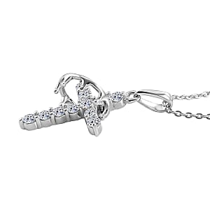 Luxuriant Lab Grown Diamond G-H SI 0.50 ctw Pendant Necklace in Rhodium Over Sterling Silver 20 Inches (Del. in 10-12 Days)