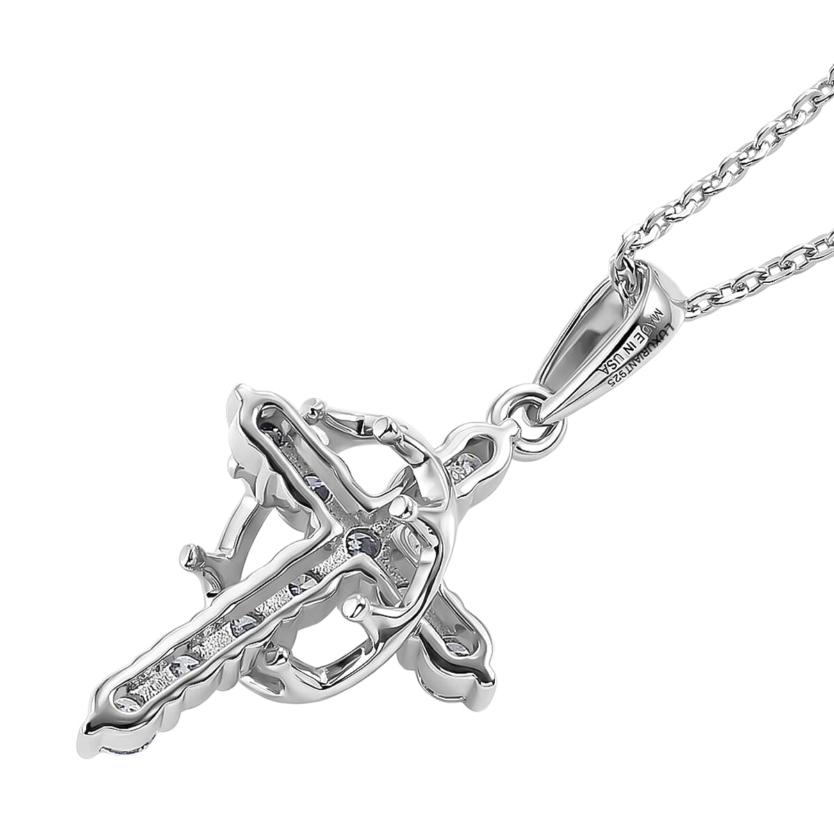 Luxuriant Lab Grown Diamond G-H SI 0.50 ctw Pendant Necklace in Rhodium Over Sterling Silver 20 Inches