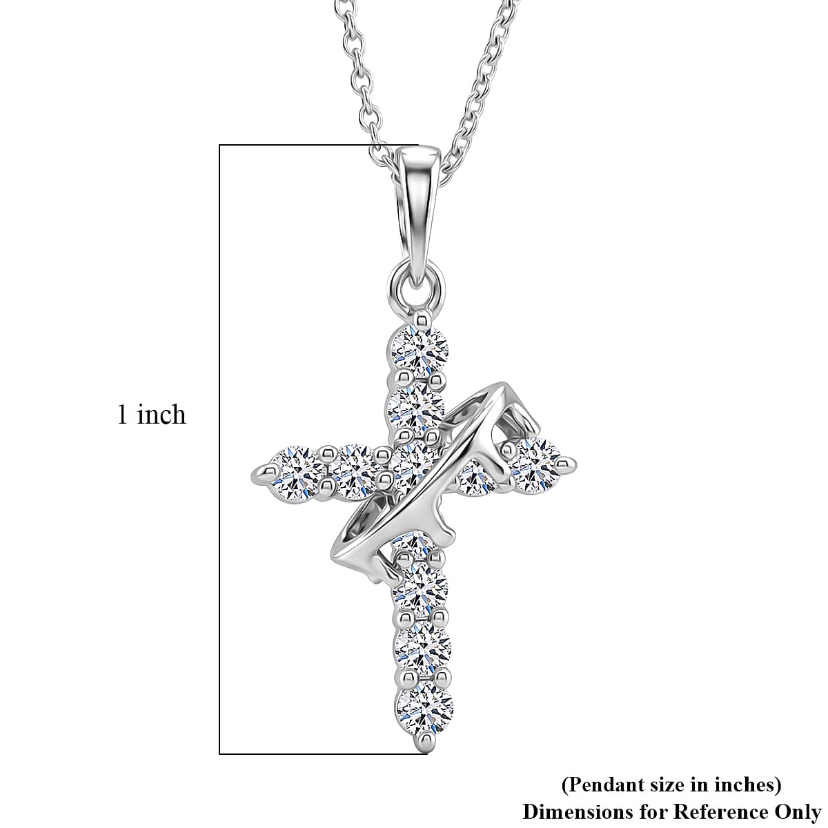 Luxuriant Lab Grown Diamond G-H SI 0.50 ctw Pendant Necklace in Rhodium Over Sterling Silver 20 Inches