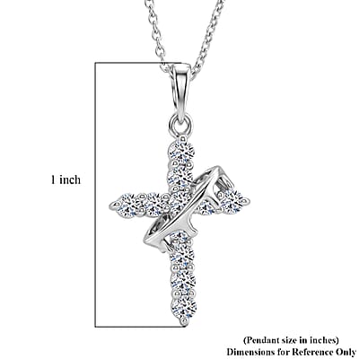 Luxuriant Lab Grown Diamond G-H SI 0.50 ctw Pendant Necklace in Rhodium Over Sterling Silver 20 Inches