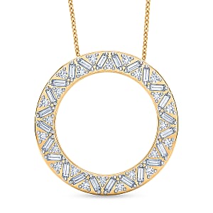 Luxuriant Lab Grown Diamond G-H SI 1.00 ctw Pendant Necklace in 18K Vermeil Yellow Gold Over Sterling Silver 20 Inches (Del. in 10-12 Days)