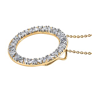Luxuriant Lab Grown Diamond G-H SI 1.00 ctw Pendant Necklace in 18K Vermeil Yellow Gold Over Sterling Silver 20 Inches (Del. in 10-12 Days)