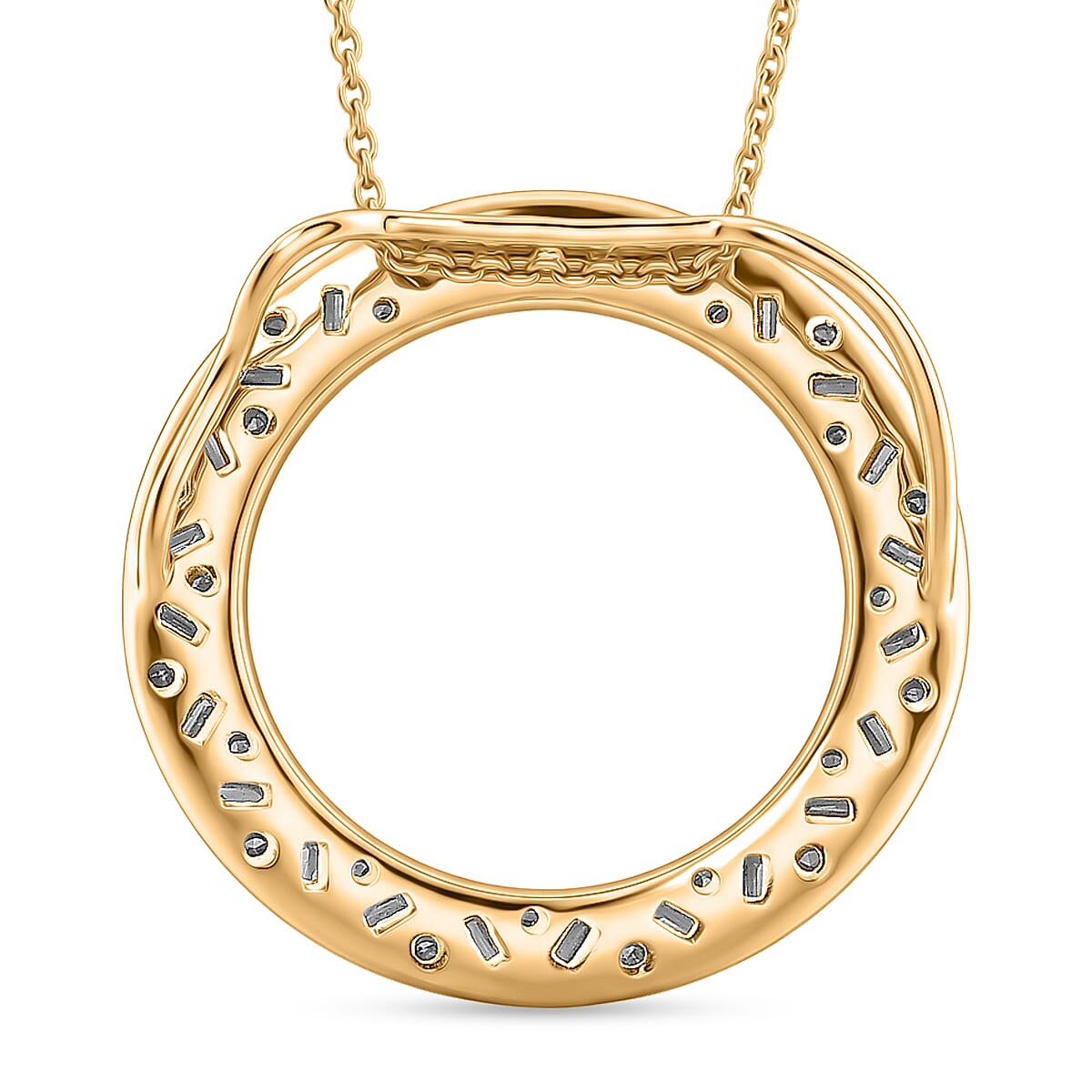 Luxuriant Lab Grown Diamond (G-H, SI) Pendant Necklace (20 Inches) in 18K Vermeil YG Over Sterling Silver 1.00 ctw image number 4
