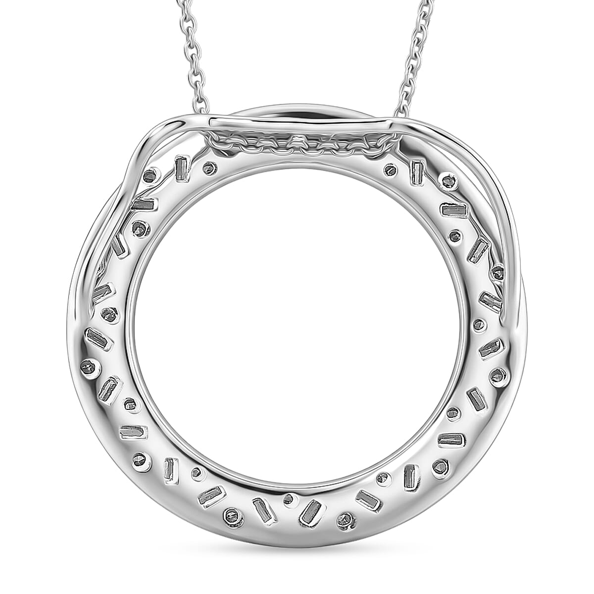 Luxuriant Lab Grown Diamond G-H SI 1.00 ctw Sunburst Halo Pendant Necklace in Rhodium Over Sterling Silver 20 Inches