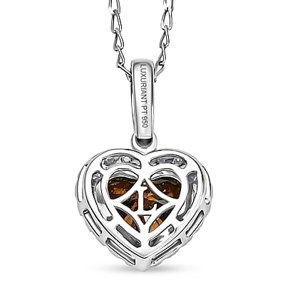 Luxuriant Lab Grown Red Diamond (IR) and Lab Grown Diamond (VS) 2.50 ctw Heart Pendant Necklace in 950 Platinum (20 Inches)