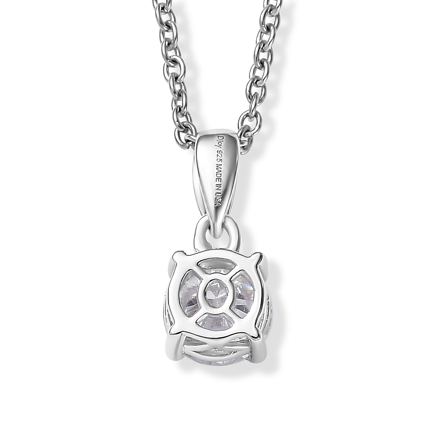 D'Joy Moissanite 1.00 ctw Pendant in Platinum Over Sterling Silver with Stainless Steel Necklace 20 Inches