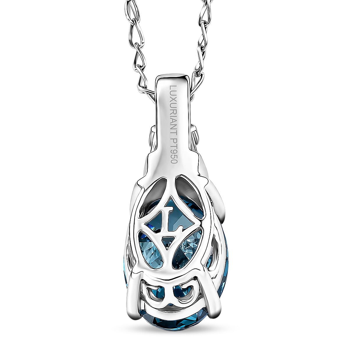 Luxuriant Lab Grown Blue Diamond (IR) and Lab Grown Diamond (VS) 2.50 ctw Aurora Ocean Glow Pendant Necklace in 950 Platinum (20 Inches)