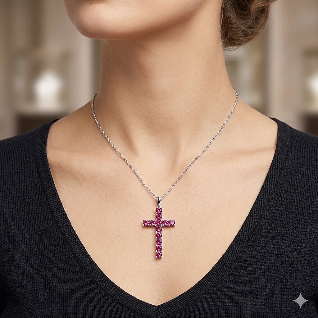 EverTrue Tanzanian Wine Garnet 4.60 ctw Pendant in Platinum Bond with Stainless Steel Necklace 20 Inches