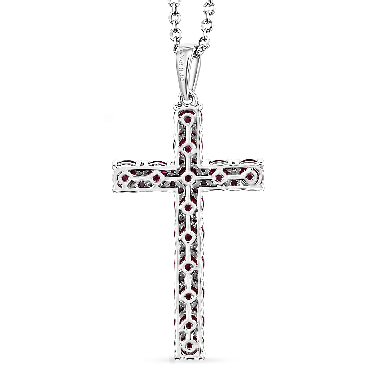 EverTrue Tanzanian Wine Garnet 4.60 ctw Pendant in Platinum Bond with Stainless Steel Necklace 20 Inches