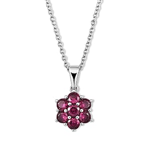 EverTrue Tanzanian Wine Garnet 2.60 ctw Pendant Necklace (20 Inches) in Stainless Steel