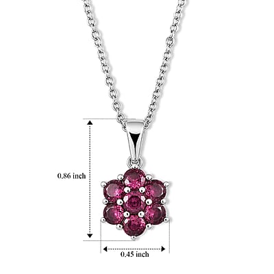 EverTrue Tanzanian Wine Garnet 2.60 ctw Pendant Necklace (20 Inches) in Stainless Steel
