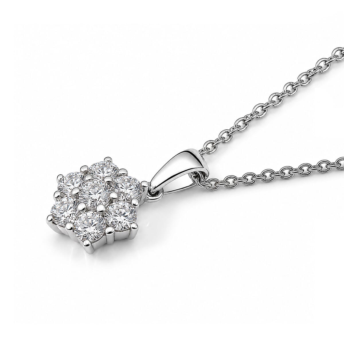 EverTrue Moissanite 1.50 ctw Pendant Necklace (20 Inches) in Stainless Steel image number 1