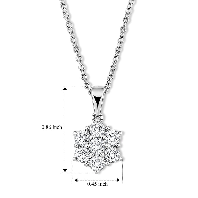 EverTrue Moissanite 1.50 ctw Pendant Necklace (20 Inches) in Stainless Steel