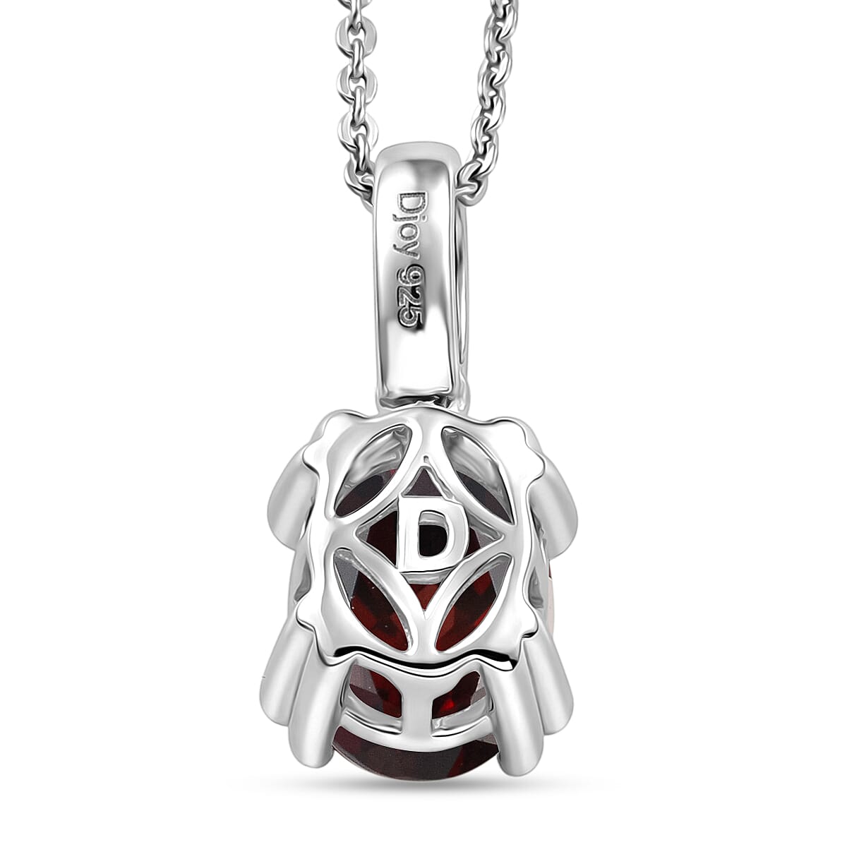 D'Joy Premium Raspberry Zircon and White Zircon 2.85 ctw Pendant Necklace in Rhodium Over Sterling Silver 20 Inches
