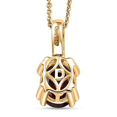 D'Joy Premium Raspberry Zircon and White Zircon 2.85 ctw Pendant Necklace in 18K Vermeil Yellow Gold Over Sterling Silver 20 Inches