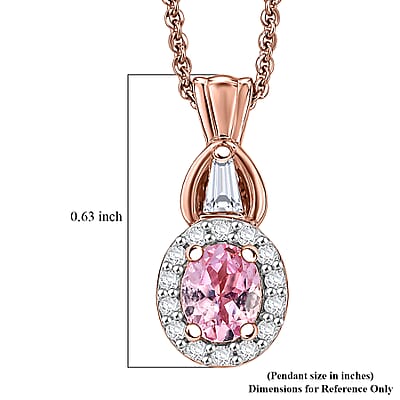 D'Joy Narsipatnam Purple Spinel and Moissanite 0.90 ctw Violet Loop Pendant Necklace in 18K Vermeil Yellow Gold Over Sterling Silver 24 Inches