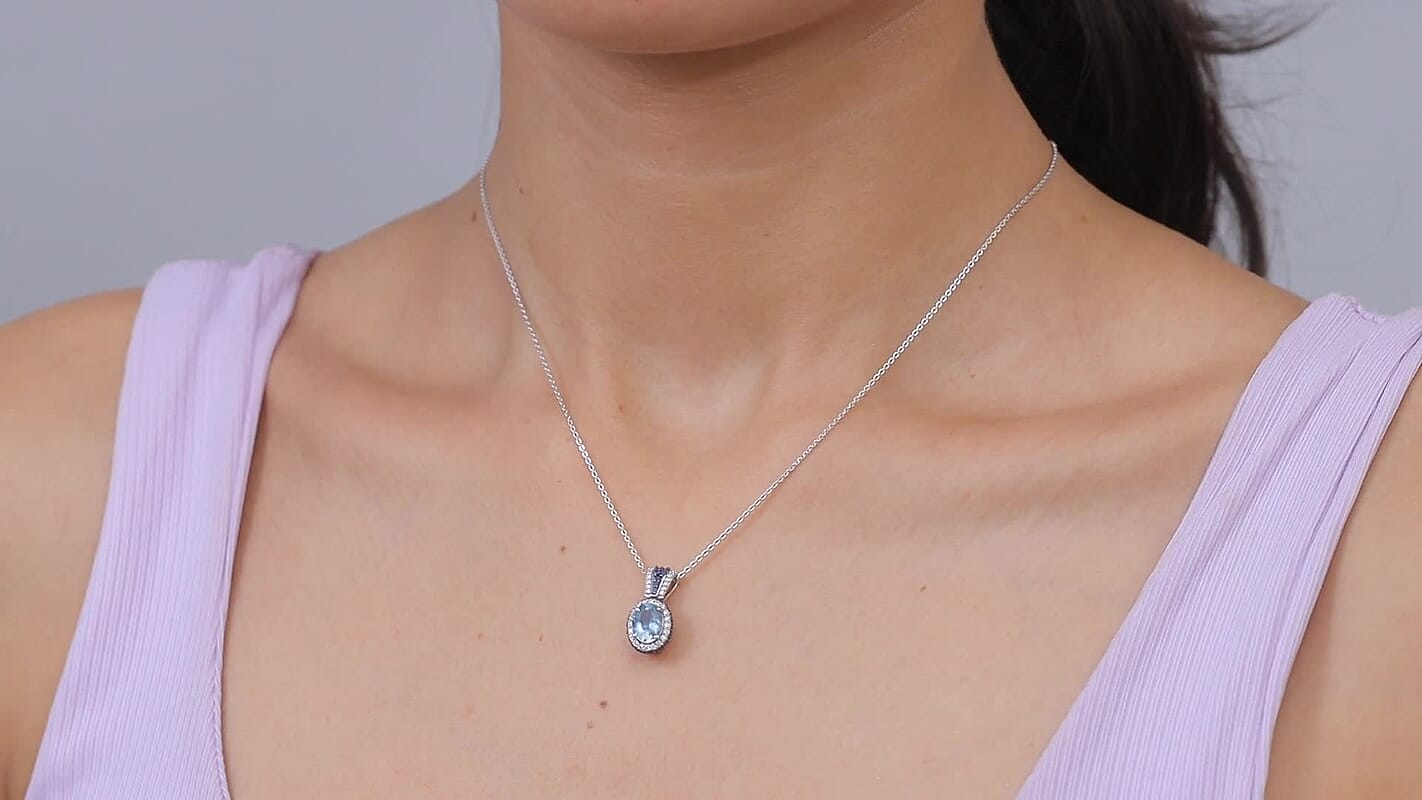 D'Joy Premium Ouro Fino Rubellite, Moissanite Pendant Necklace (20 inches) in Rhodium Over Sterling Silver 2.20 ctw