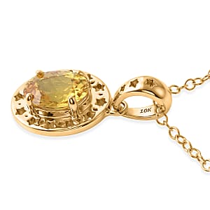 GP Celestial Dream Collection AAAA Yellow Sapphire and Blue Sapphire 1.00 ctw Pendant Necklace in 10K Yellow Gold (18 Inches)