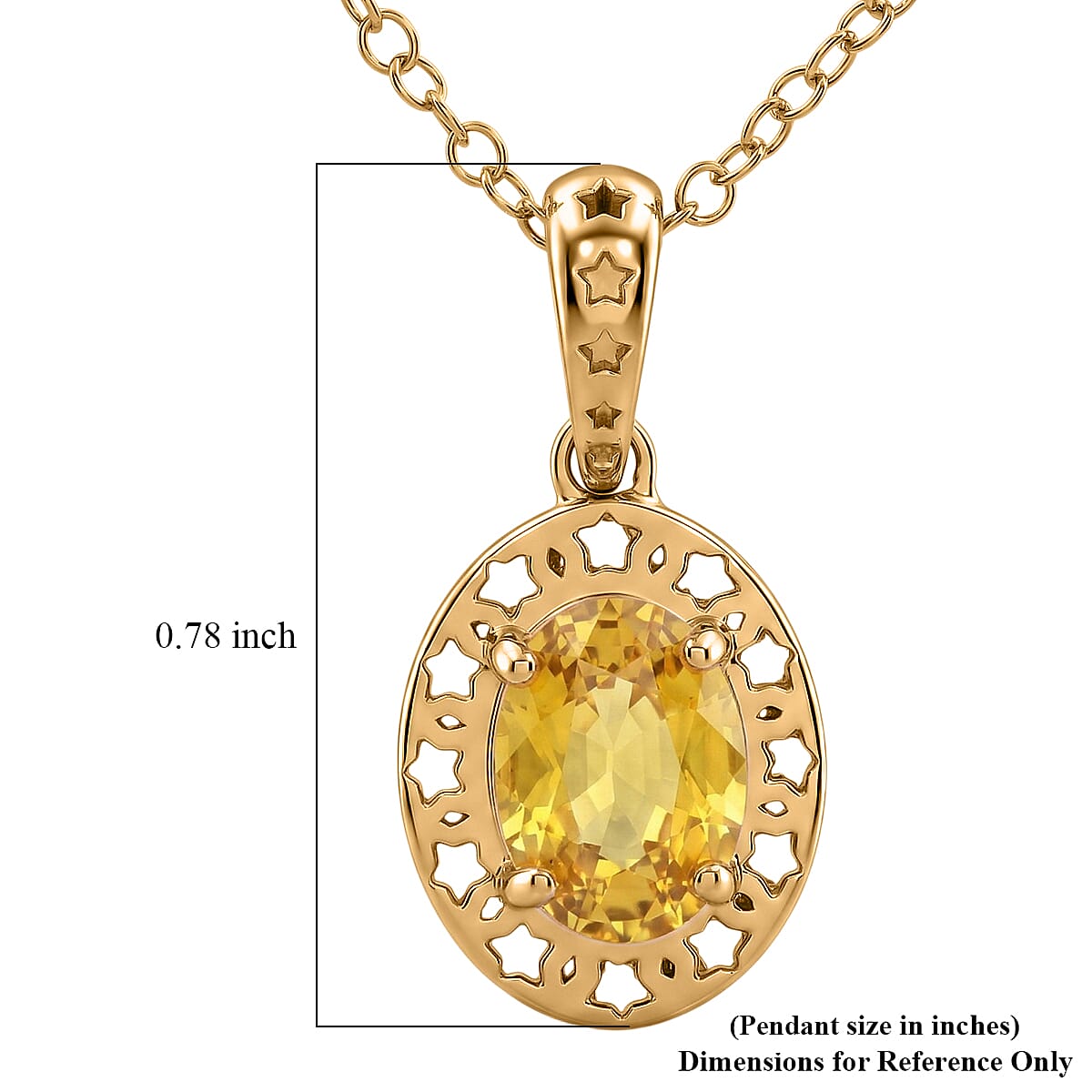 GP Celestial Dream Collection AAAA Yellow Sapphire and Blue Sapphire 1.00 ctw Pendant Necklace in 10K Yellow Gold (18 Inches) image number 5