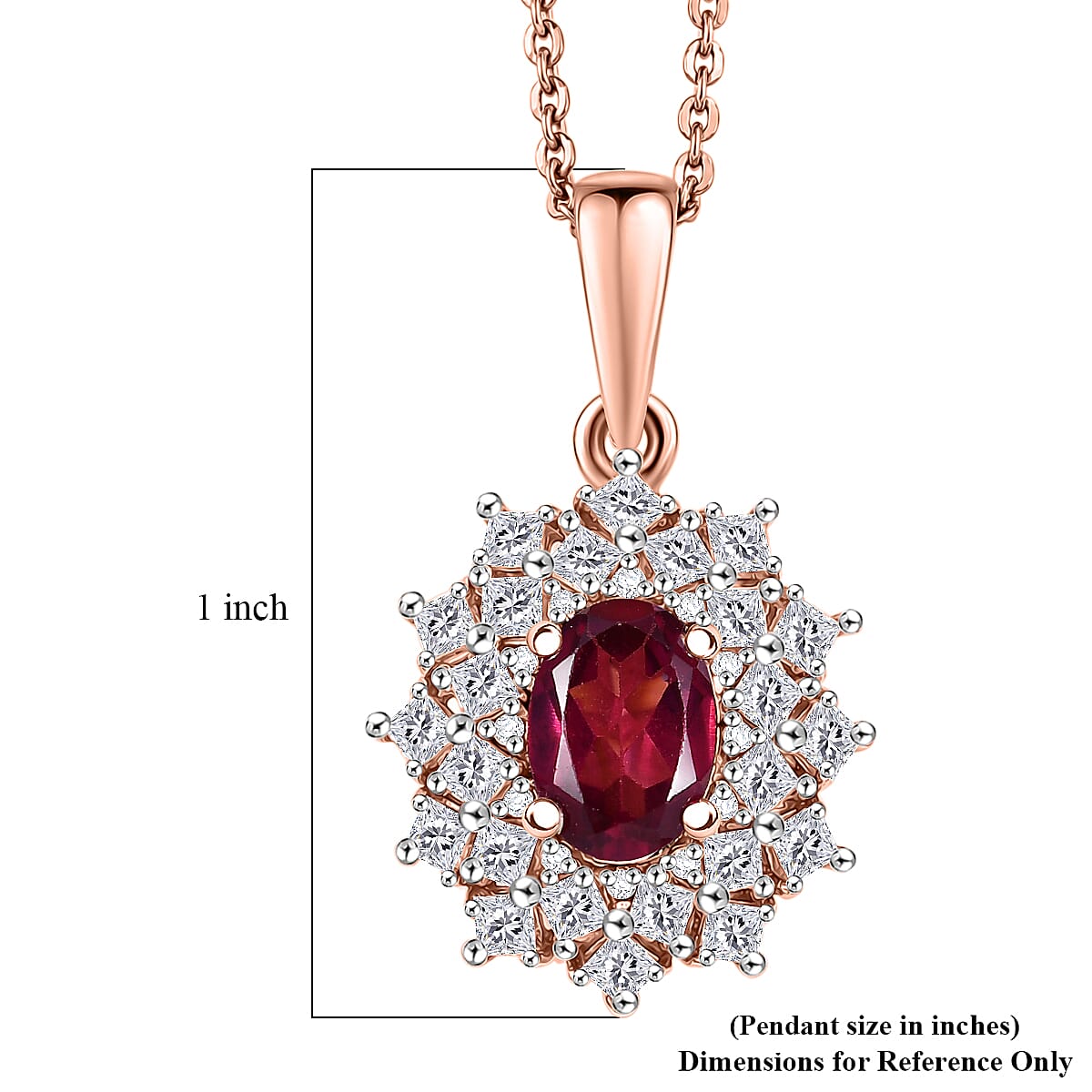 D'Joy Premium Malawi Magenta Garnet and Moissanite 1.70 ctw Midnight Star Pendant Necklace in 18K Vermeil Yellow Gold Over Sterling Silver 20 Inches