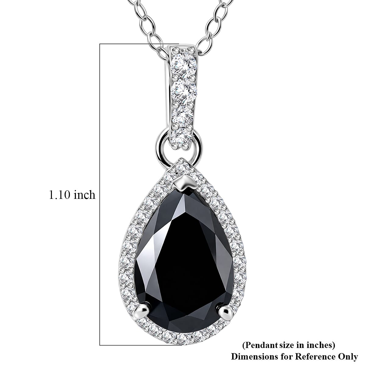 D'Joy Black Moissanite and Moissanite 4.50 ctw Pendant Necklace in Rhodium Over Sterling Silver (20 inches)