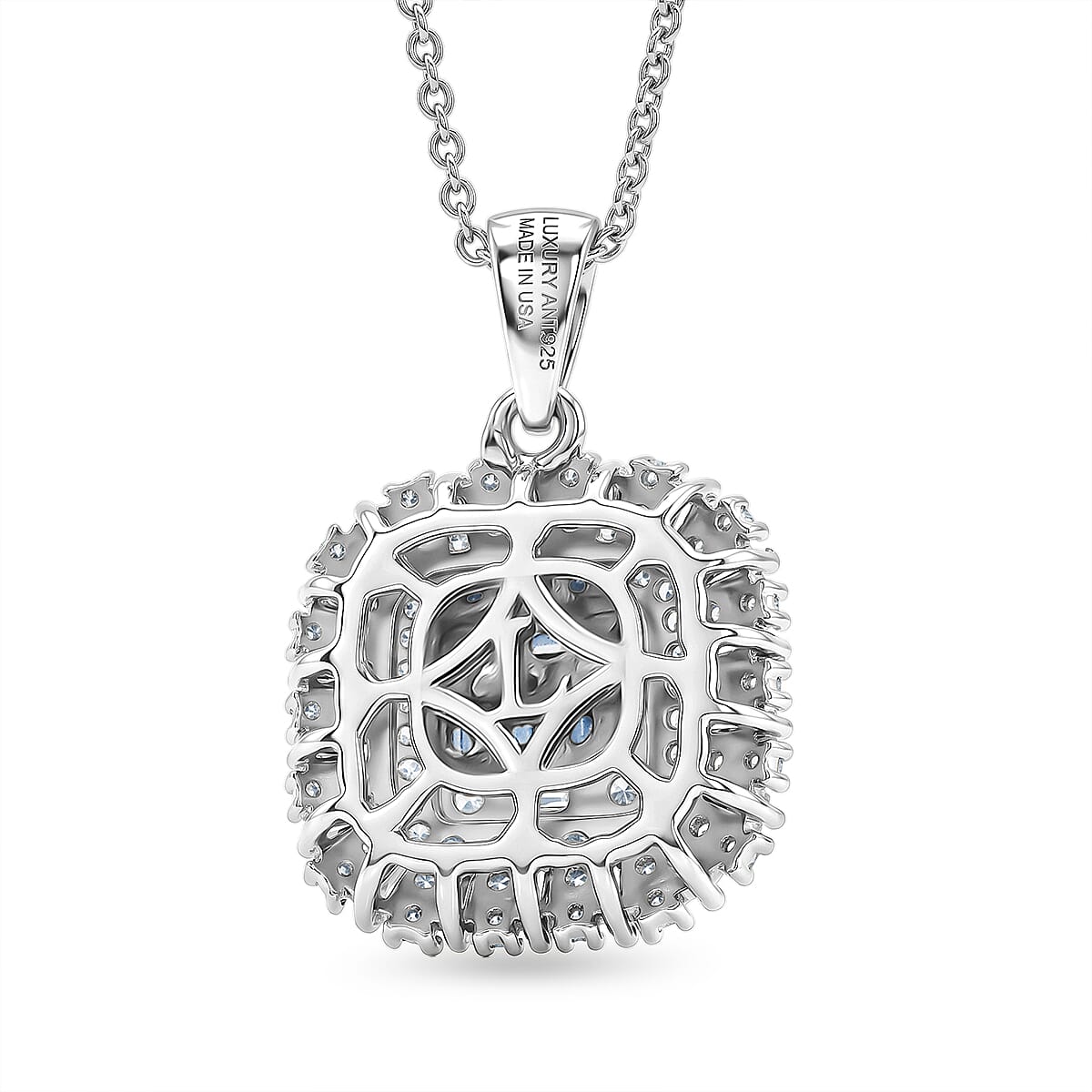 Luxuriant Lab Grown Diamond G-H SI 1.00 ctw Pendant Necklace in Rhodium Over Sterling Silver 20 Inches 