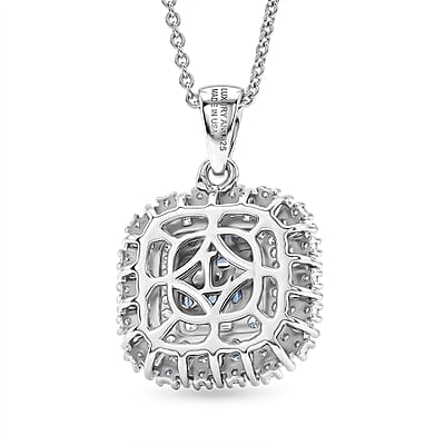Luxuriant Lab Grown Diamond G-H SI 1.00 ctw Pendant Necklace in Rhodium Over Sterling Silver 20 Inches 