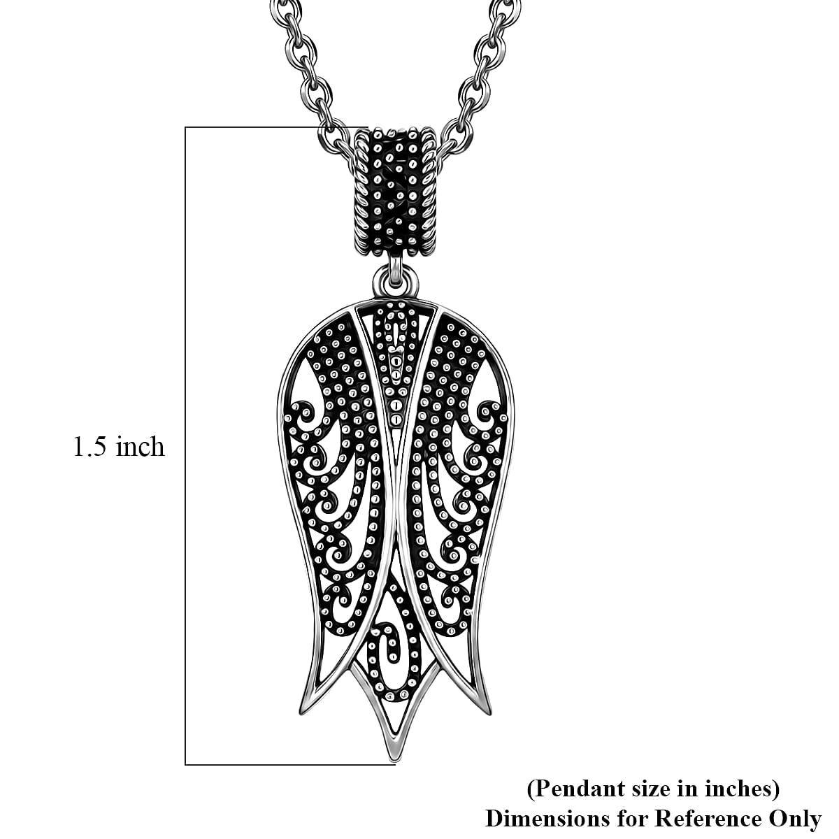 D'Joy Passport to Israel Pendant Necklace in Sterling Silver 20 Inches 4.55 Grams