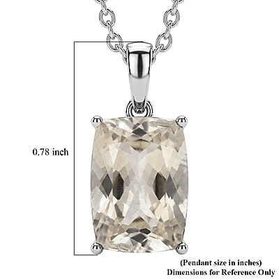 EverTrue Morganite Mystic Quartz 8.25 ctw Pendant Necklace in Stainless Steel 20 Inches
