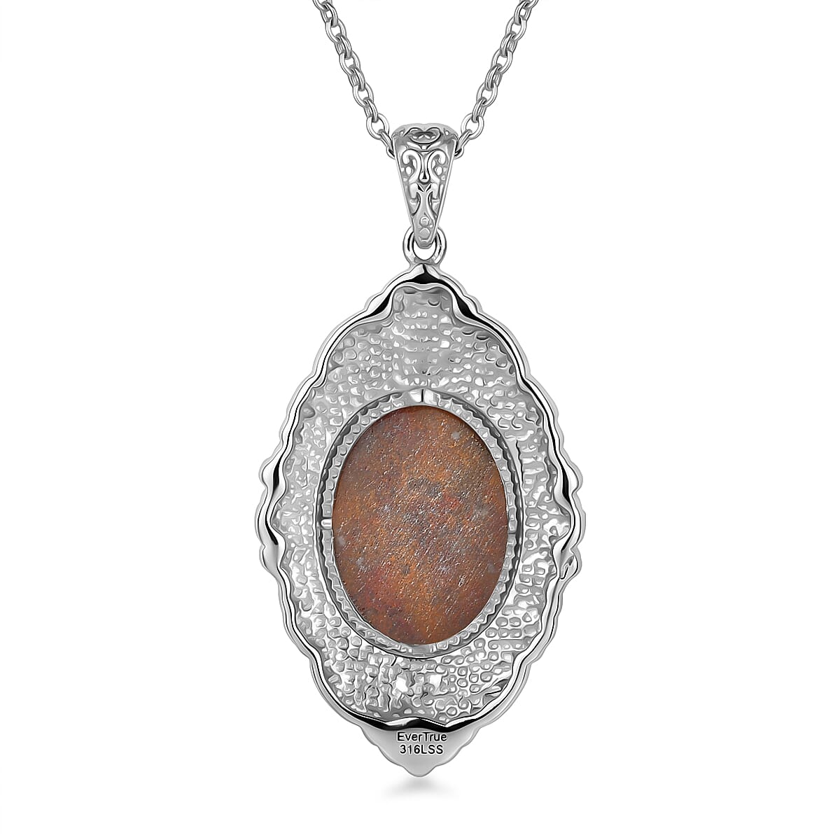 EverTrue Aqua Nueva Moss and Hebei Peridot 15.80 ctw Pendant Necklace in Stainless Steel 20 Inches