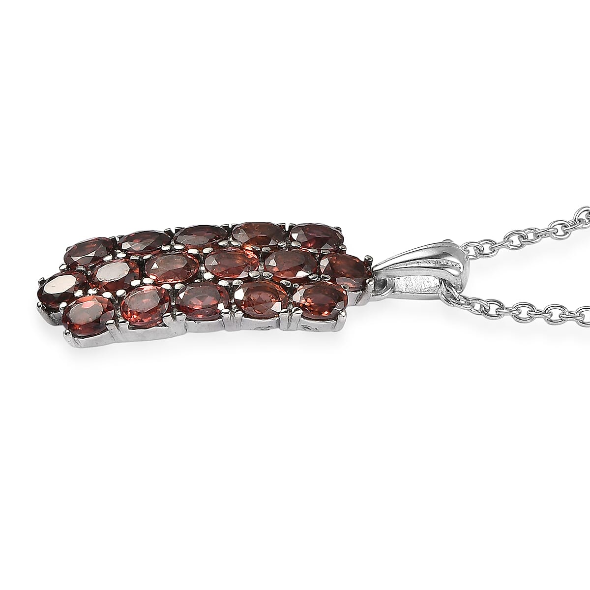 EverTrue Champagne Zircon 3.20 ctw Pendant Necklace in Stainless Steel 20 Inches