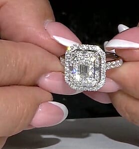 Diamond (I1) 2.00 ctw Set of 2 Ring in 14K White Gold (Size 7.0) 6.10 Grams