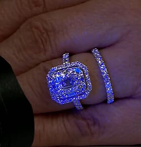 Diamond (I1) 2.00 ctw Set of 2 Ring in 14K White Gold (Size 7.0) 6.10 Grams