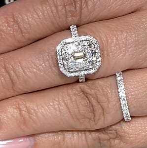 Diamond (I1) 2.00 ctw Set of 2 Ring in 14K White Gold (Size 7.0) 6.10 Grams